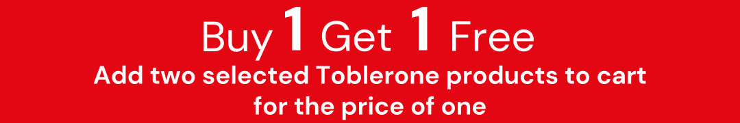 Buy 1 Get 1 Free - Add two selected Toblerone products to cart  for the price of one